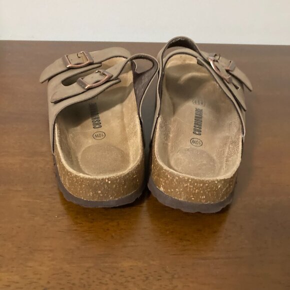 Women Size 10 Faux Suede Two Strap Sandel Cushioned Hippie Boho Chic Cowgirl - Picture 2 of 6